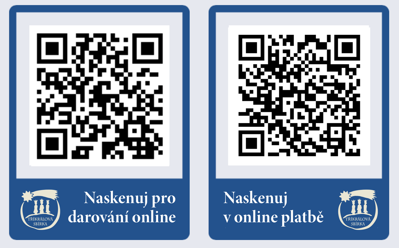 QR kódy Tříkrálová sbírka